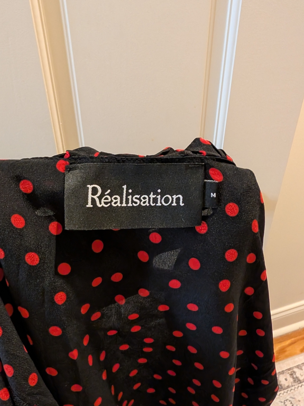 Realisation Par Black Mini Wrap Dress with Red Polka Dots - Picture 4 of 6